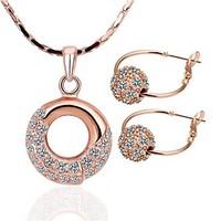 womens 18k rose gold necklaceearrings jewelry sets