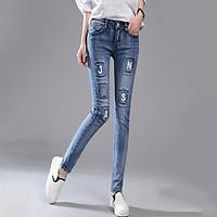 womens plus size skinny jeans chinos pants casualdaily street chic let ...