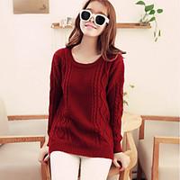 Women\'s Solid Twist Fresh College Pullover Sweater, Casual Long Sleeve