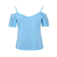 womens solid off the shoulder all match elegance casual t shirt strap  ...