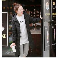 womens padded coatsimple casualdaily solid polyester polypropylene lon ...
