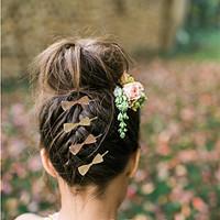 Women Simple Hollow Sweet Metal Hollow Bow Hairpin Hair Accessories Jewelry(one piece)