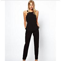 womens going out holiday sexy tank top pant suits solid halter sleevel ...