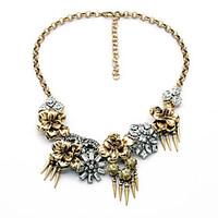 Women\'s Strands Necklaces Flower Chrome Unique Design Fashion Gold/Silver Jewelry For Wedding Congratulations 1pc