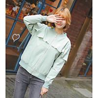 womens going out simple spring summer coat solid round neck long sleev ...