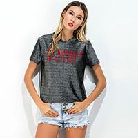 womens going out casualdaily simple street chic summer t shirt solid r ...