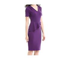 womens going out simple bodycon dress solid v neck above knee short sl ...