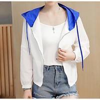 womens casual simple summer jacket solid hooded long sleeve short rayo ...