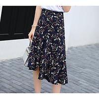 womens casualdaily midi skirts swing print summer