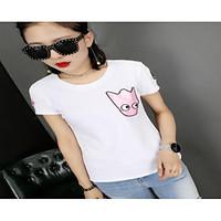 womens casualdaily simple t shirt animal print round neck short sleeve ...