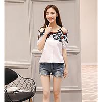 womens casualdaily simple summer t shirt floral boat neck short sleeve ...