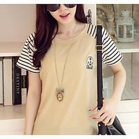 womens casualdaily simple summer t shirt color block round neck short  ...