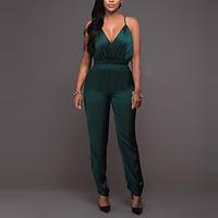 womens backless slim jumpsuitscasualdaily club sexy simple solid backl ...