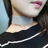 women fashion personality popular full rhinestone wide side choker cry ...