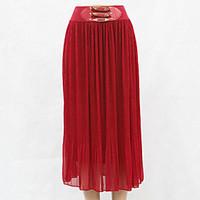 womens solid red beige black gray skirts boho holiday maxi