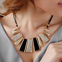 Women\'s Statement Necklaces Geometric Irregular Rhinestone Imitation Diamond Alloy Fashion European Black Jewelry For Party Daily Casual