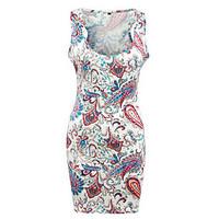 womens casualdaily boho racerback fashion over hip sheath dress print  ...