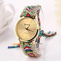 womens big circle dial strap watch national hand knitting brand luxury ...