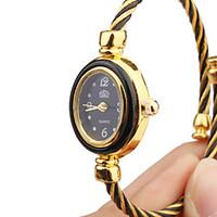 Women\'s Quartz Analog Black Gold Wire Steel Band Bracelet Watch Cool Watches Unique Watches