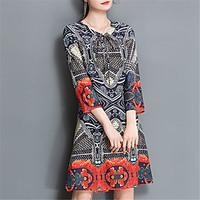 womens going out casualdaily street chic a line dress print v neck abo ...