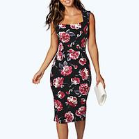 womens cut out going out holiday sexy vintage bodycon dressfloral back ...