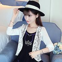 womens lace going out casualdaily beach sexy simple cute jacket solid  ...