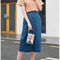 womens casualdaily midi skirts a line solid summer