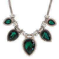 Women\'s Choker Necklaces Gemstone Zircon Alloy Drop Fashion White Black Green Blue Jewelry Daily Casual 1pc