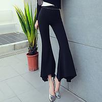 womens bootcut bodycon thin chinos flared trousers street chic solid r ...