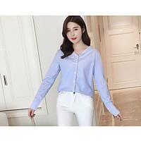 womens going out casualdaily work sexy vintage cute blouse solid strip ...