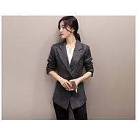 womens casualdaily work simple spring fall trench coat solid shirt col ...