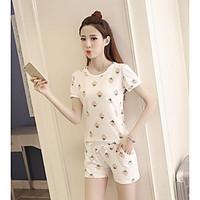 womens casualdaily simple cute summer t shirt pant suits print hooded  ...