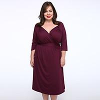 Women\'s Sexy Deep V-neck Vintage Elegant Plus Size Short Party Cocktail Party Dress