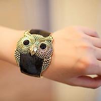 Women\'s Vintage Owl Wide Bracelet