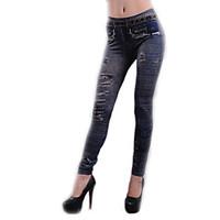 womens cut out denim legging polyester medium