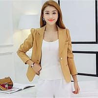 womens work simple spring fall blazer print round neck long sleeve lon ...