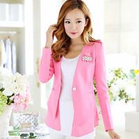 womens casualdaily simple spring summer suit solid shirt collar long s ...