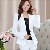 womens work simple spring fall blazer print round neck long sleeve lon ...