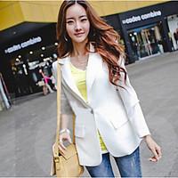 womens work simple spring fall blazer print round neck long sleeve lon ...