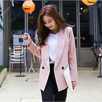 womens work simple spring fall blazer print round neck long sleeve lon ...