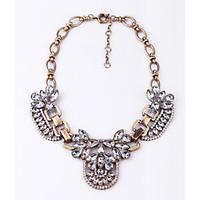 Women\'s Statement Necklaces Crystal Flower Chrome Unique Design Jewelry For Casual 1pc
