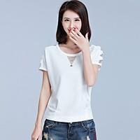 womens casualdaily holiday simple summer t shirt solid round neck shor ...