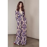 womens going out party club swing dress embroidered deep v maxi long s ...