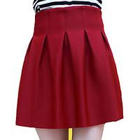 Women\'s Solid Blue / Red / Black SkirtsVintage / Simple Mini