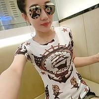 womens casualdaily simple summer t shirt solid round neck short sleeve ...