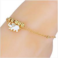 Women\'s Anklet/Bracelet Alloy Beaded European Animal Shape Elephant Gold Women\'s Jewelry For Party Daily Casual