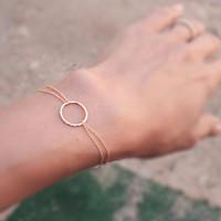 womens double chain circle bracelet jewelry handmade bohemian alloy ro ...