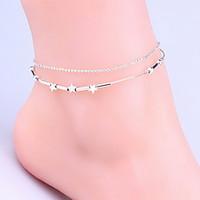 Women\'s Anklet/Bracelet Silver Plated Fashion Simple Style Double-layer Star Silver Women\'s Jewelry For 1pc
