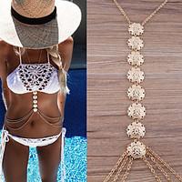 Women\'s Body Jewelry Belly Chain Body Chain Necklace Belly Chain Turkish Handmade Fashion Vintage Bohemian Hip-Hop Copper AlloyGeometric