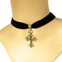 Women\'s Choker Necklaces Tattoo Choker Lace Cross Tattoo Style Punk Black Jewelry Party 1pc